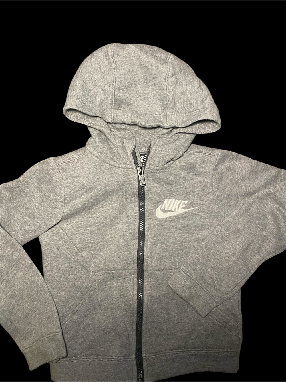 Nike Kids Gray Full-Zip Hooded Sweatshirt. Size 5-6 years